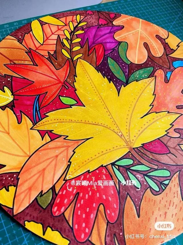 秋天最简单的画，简单秋天的简笔画方法（50张马克笔色彩丰富的秋天主题装饰画）