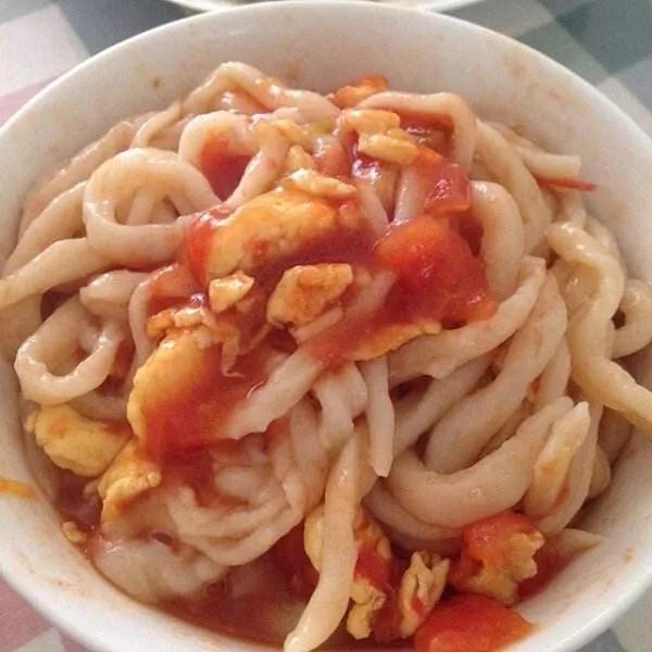 和朋友去吃山西特色剔尖面，一个可以用筷子做出的一碗面