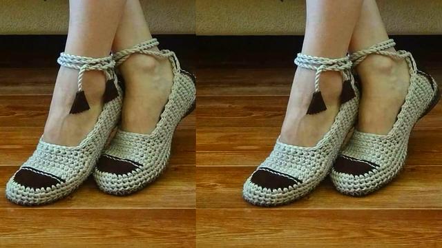 钩鞋子教程从头到尾纯色，像我这样手工钩编一双