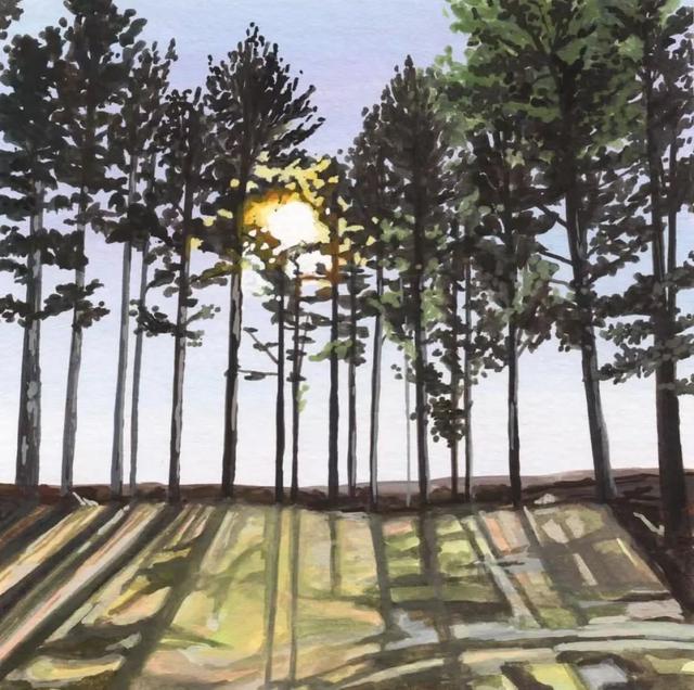 水粉风景写生步骤图，水粉风景画初学者（Akouri）