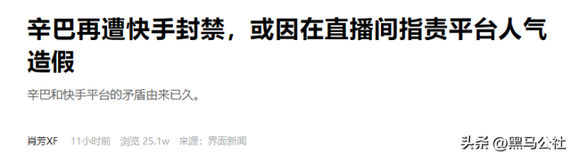 辛巴再遭快手封禁，nba（因直播爆快手“黑料”）