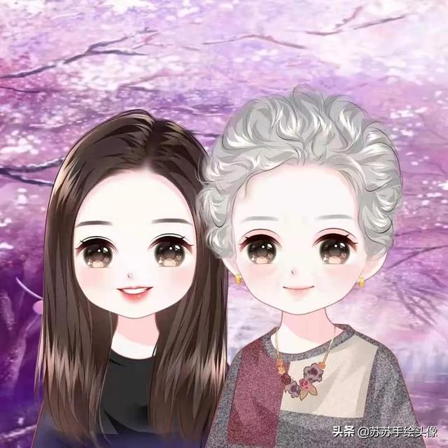 母亲节图片卡通，母亲节图片卡通人物（温馨幸福的亲子卡通头像）