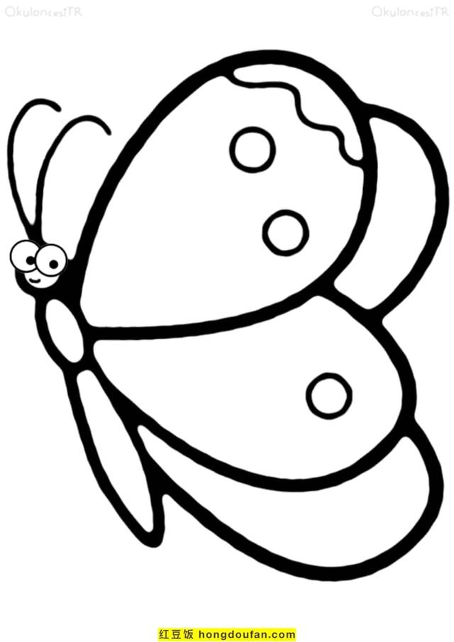 蝴蝶简笔画彩色，简笔画彩色的蝴蝶怎么画（10张翩翩飞舞在花园中的大蝴蝶卡通涂色简笔画）