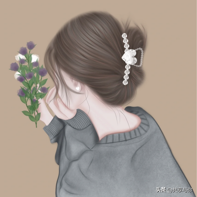 侧脸图片女生唯美，侧脸女生头像唯美微信（超美超温柔的手绘女生背影头像手绘女生背影头像）