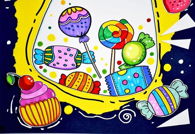 幼儿蜡笔画教程，幼儿园蜡笔画简单（幼儿趣味艺术课程《把你最爱的糖果装满罐子吧》）