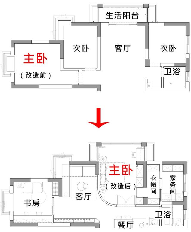 客厅做隔断改小卧室图片，客厅怎么隔断做个卧室效果图（杭州105㎡单身宅爆改）