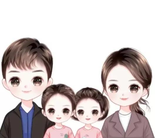 一家四口卡通图片，一家四口微信（亲子头像<一家四口>）