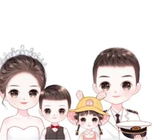 一家四口卡通图片，一家四口微信（亲子头像<一家四口>）