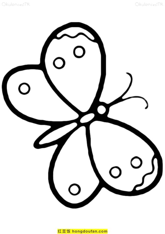 蝴蝶简笔画彩色，简笔画彩色的蝴蝶怎么画（10张翩翩飞舞在花园中的大蝴蝶卡通涂色简笔画）