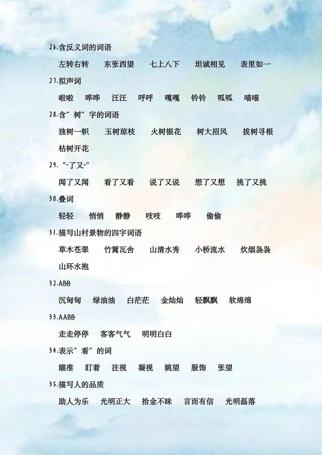 地字组什么词四字词语，地四字组词语有哪些（二年级下册语文词语积累）