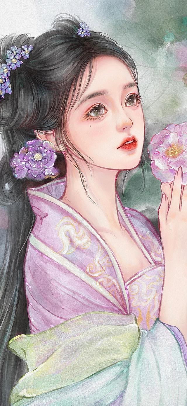 古风美女手绘插画，古风美女手绘插画图片（若有诗书藏于心）