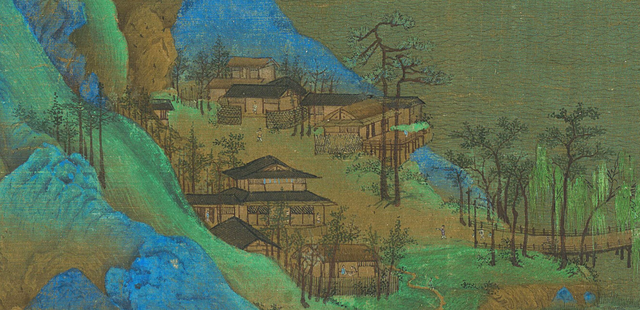 王希孟千里江山图，千里江山图王希孟的传世名作（王希孟《千里江山图》）