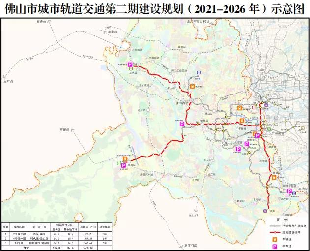 佛山地铁图高清全图，佛山市11条地铁线路图（乐从、大沥都有机会）