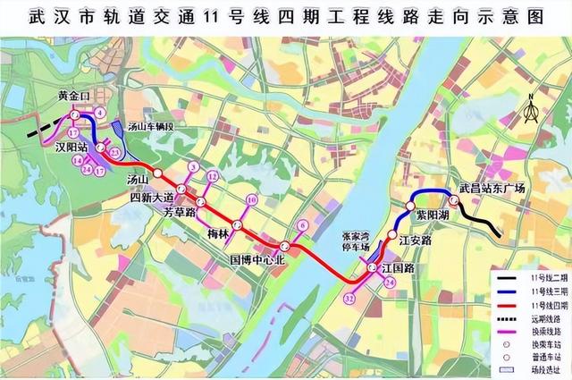 武汉地铁4号线线路图，2021武汉地铁4号线路图（但已被杭州深圳重庆反超）