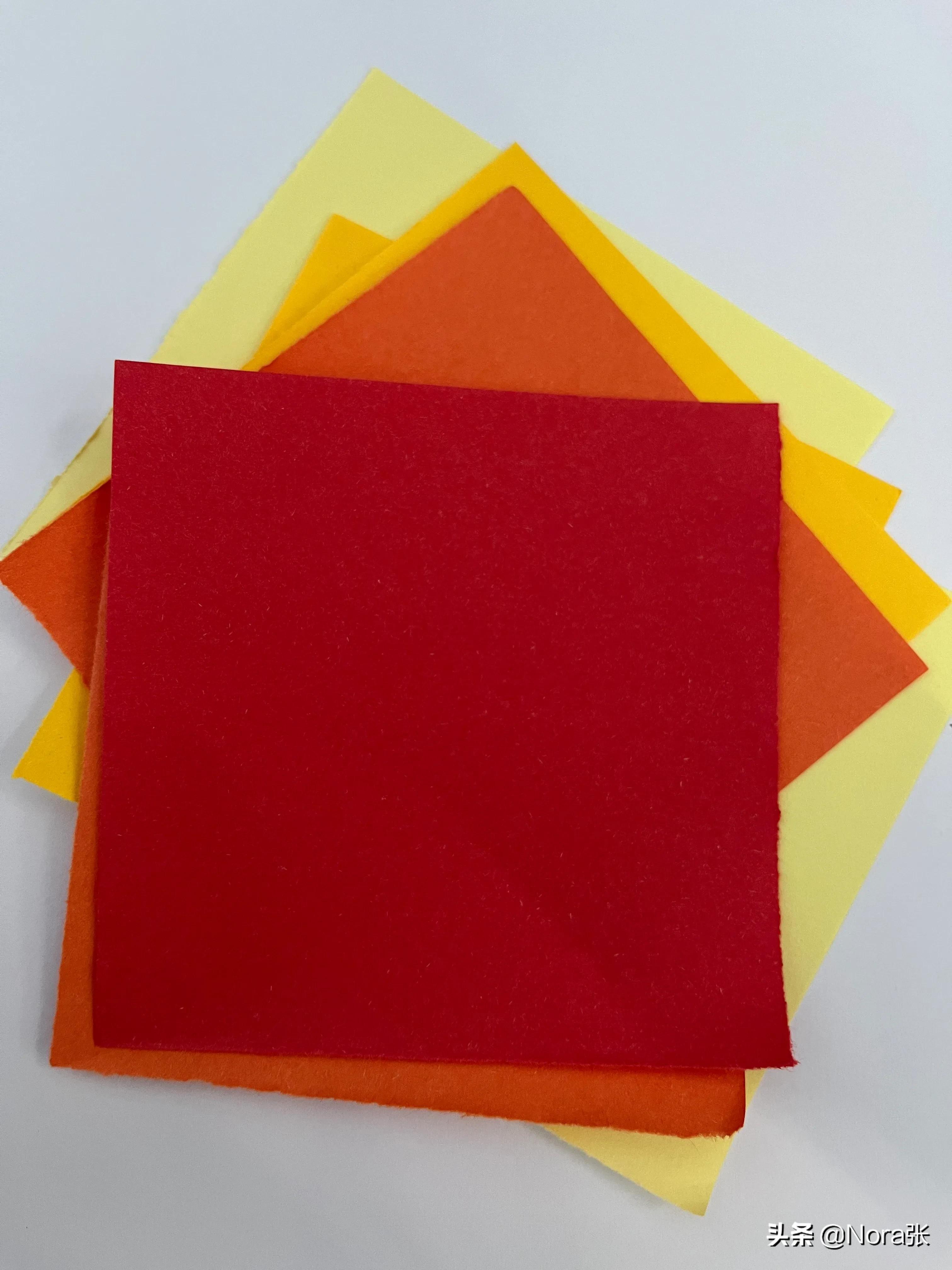 用正方形的纸折玫瑰花,不凋零的五色花折纸方法 - 玉三网