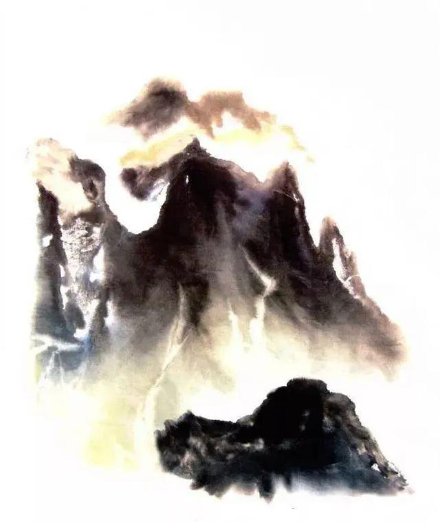 国画山的画法步骤，山水画的山的画法步骤（《山随白云去无际图》画法示范）