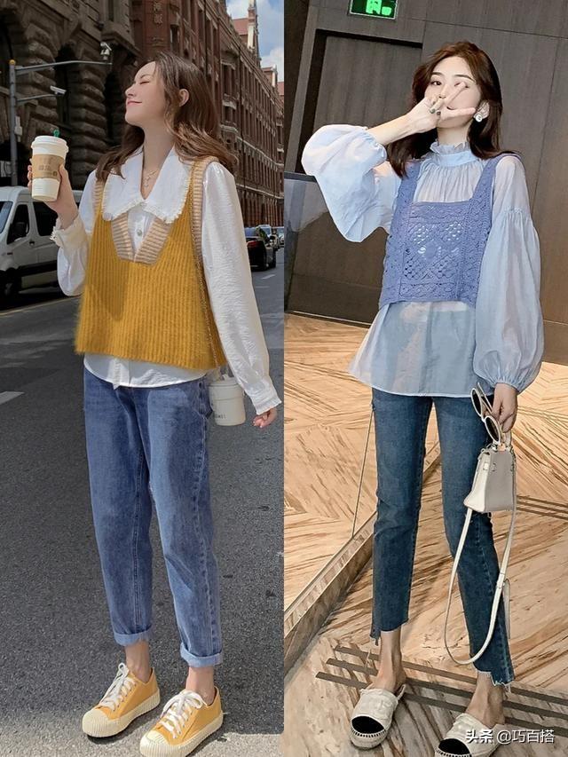 长款春季配色马甲怎么搭配，春季绝美的马甲穿搭