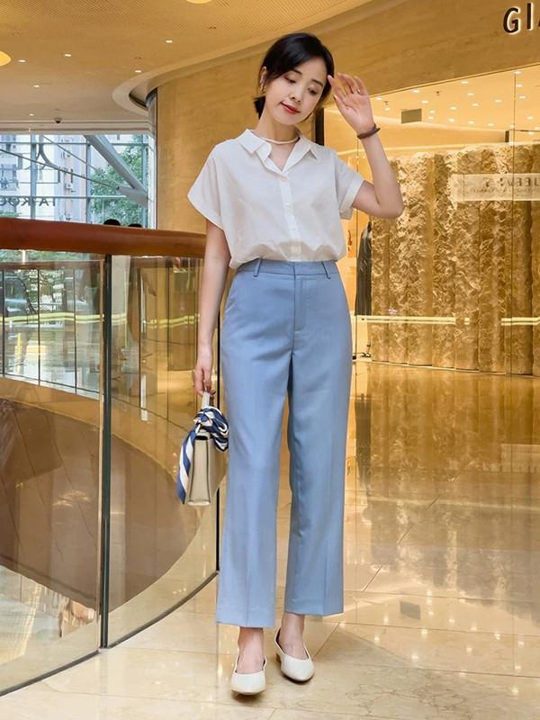 哈伦裤配什么上衣好看，白色哈伦裤配什么上衣好看（夏初穿“九分裤”）