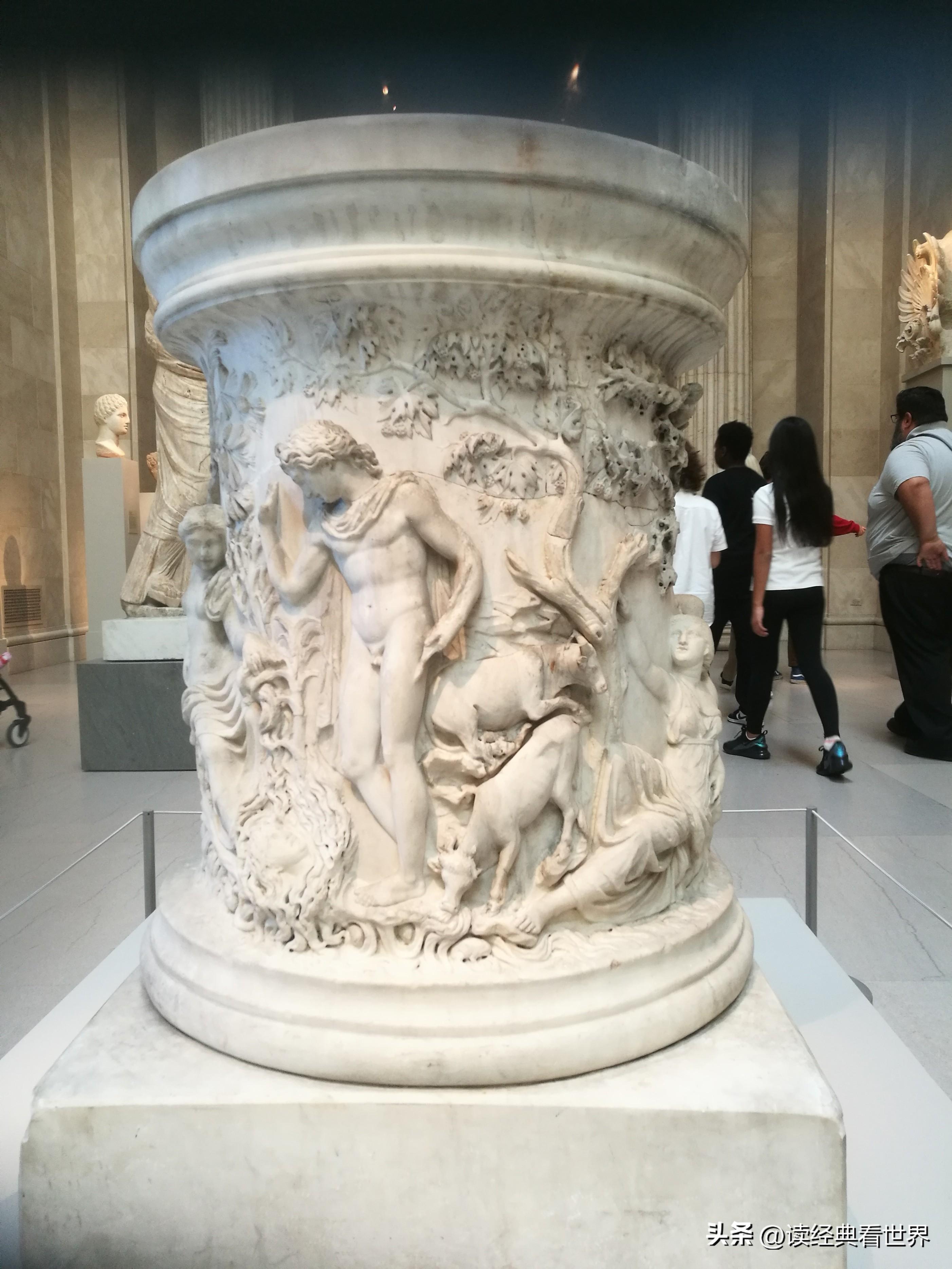 大都会博物馆里的古希腊神话故事:井口围栏上的那耳喀索斯和厄科