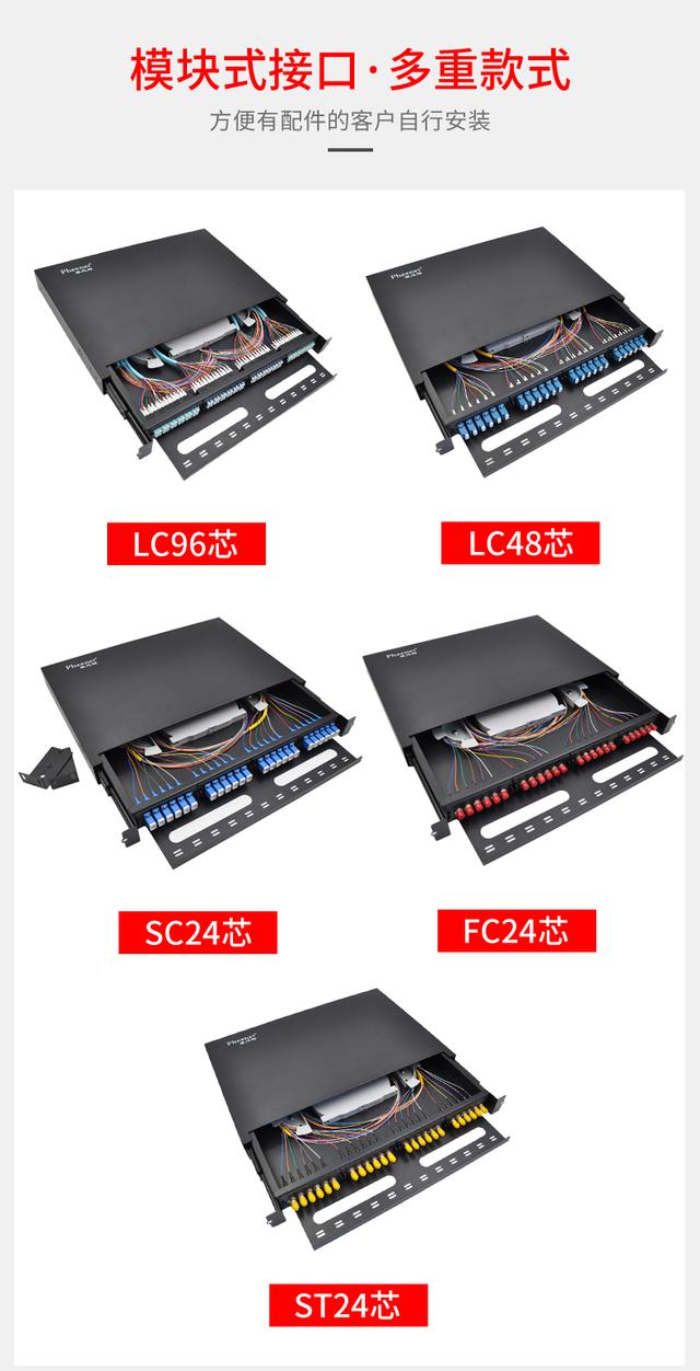 96口光纤配线架有哪些参数，96芯光纤多少钱一米（96芯LC单模满配抽拉式配线架参数图解）