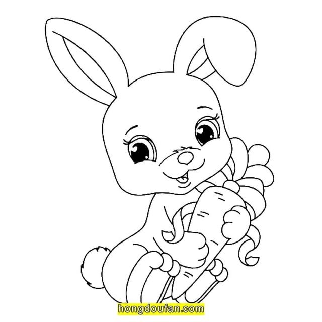 耳朵简笔画图片，怎么画耳朵的简笔画（9张大眼睛长耳朵的大门牙兔子卡通简笔画）