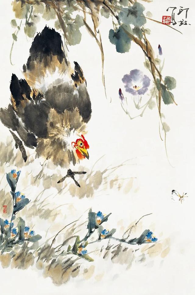 如何画牛,萧朗笔下的鸡:雄鸡赳赳(怎么画牛最简单最好看)