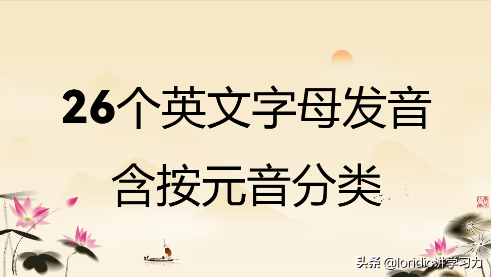 英文字母表（26个英文字母发音，附按元音分类）