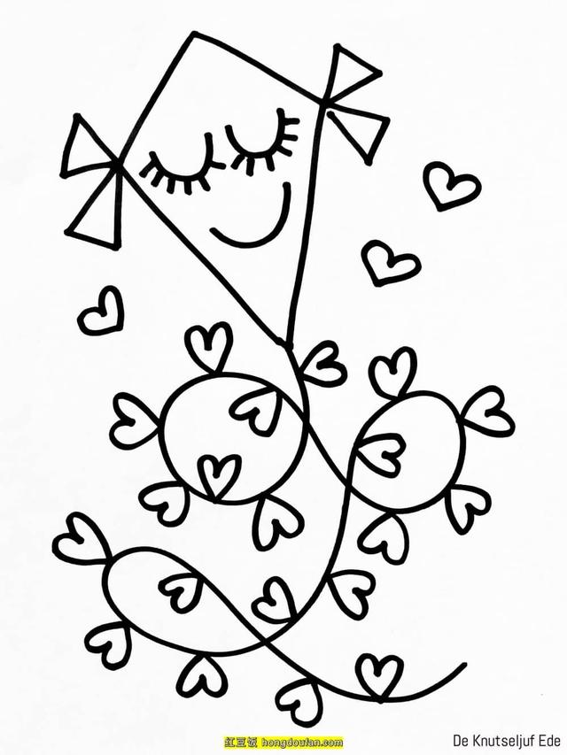 关于春天的简笔画，简笔画春天的画怎么画（春天一起去放风筝小学生简笔画）