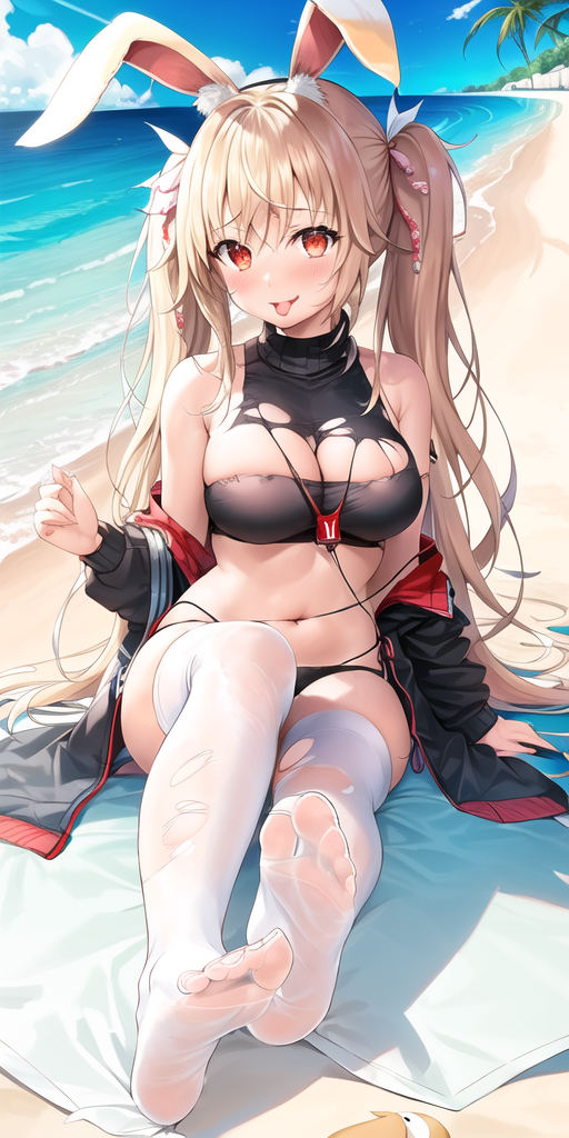 夏天的画怎么画简单又漂亮，夏天简笔画怎么画（AI绘画 海边夏日3）