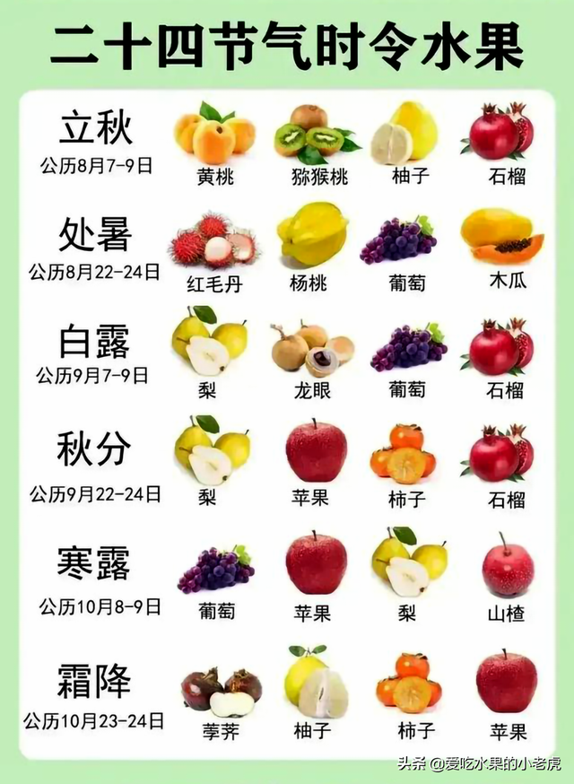 北方各个季节成熟的水果,北方冬季成熟的水果有哪些(之《二十四节气
