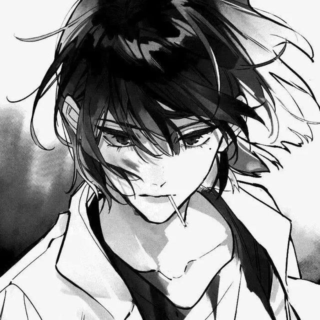 好看的黑白漫头.，微信头像，好看的黑白漫头.（黑白动漫卡通头像）