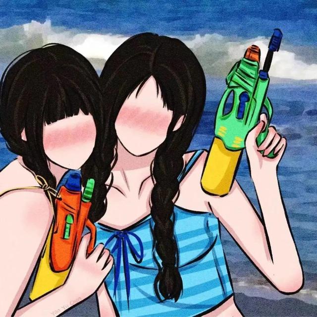 玲娜贝儿星黛露闺蜜头像，闺蜜头像系列?星黛露与玲娜贝儿✨?画师:别抢我的烧烤（微信闺蜜头像，苦短／甜长）