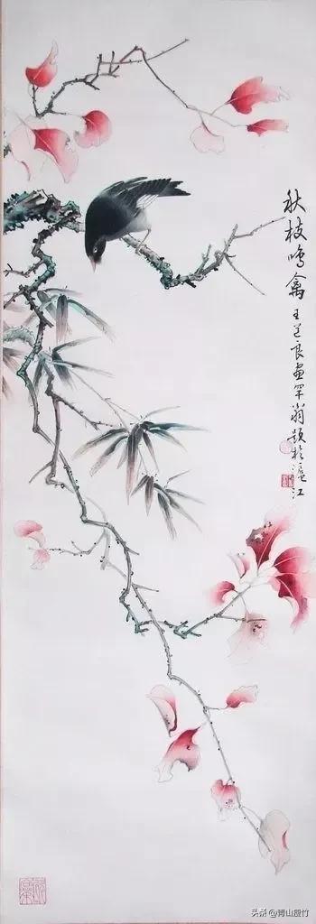 花鸟画作品欣赏，立体横幅小写意花鸟画100幅（精品花鸟画30幅，欣赏）