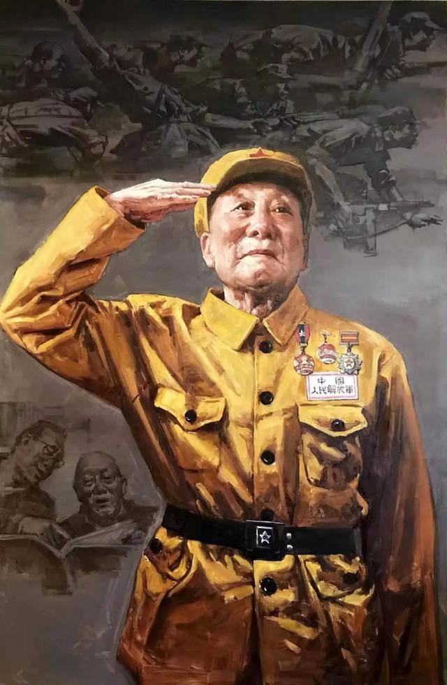 《共和国勋章获得者——张富清》顾国建171x112cm油画《筑梦》左洋68x