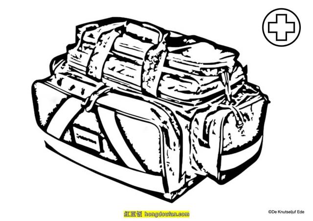 医院图片简笔画，医院的简笔画教程（12张病毒医院救护车纱布剪刀听诊器卡通简笔画）