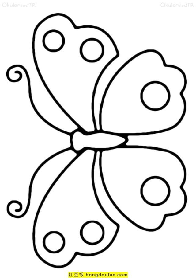 蝴蝶简笔画彩色，简笔画彩色的蝴蝶怎么画（10张翩翩飞舞在花园中的大蝴蝶卡通涂色简笔画）