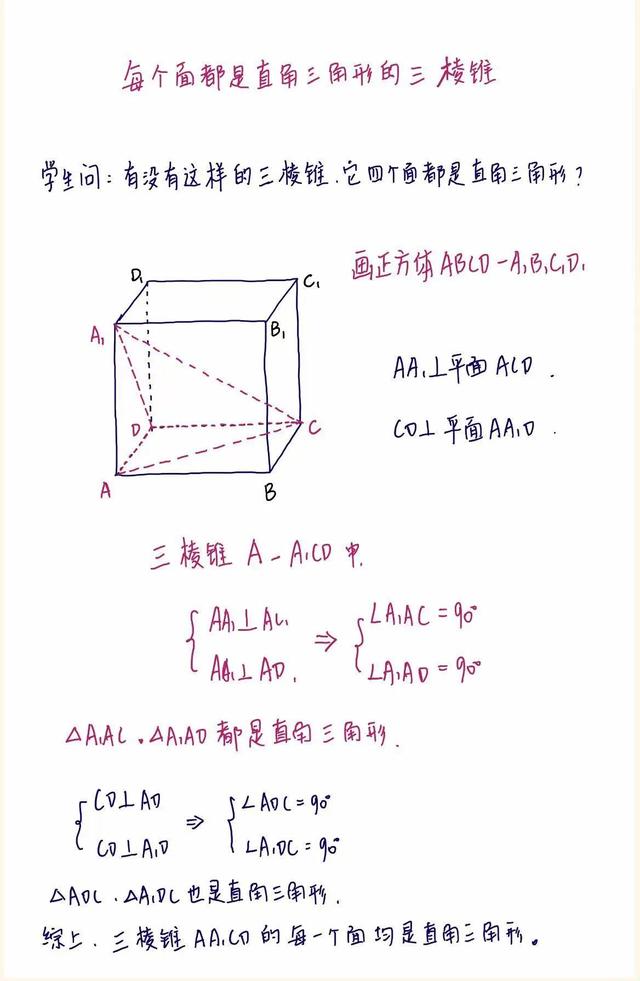 三棱锥图片 立体图，三棱锥图片（高中立体几何～从正方体中分离出来的三棱锥）