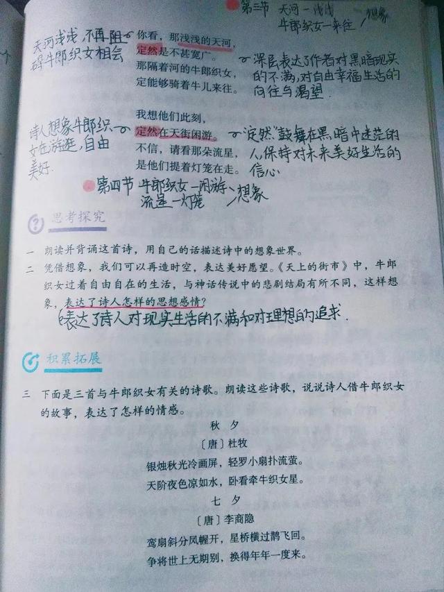 郭沫若天上的街市，关于郭沫若的天上的街市（七年级语文上册二十课《天上的街市》课文笔记）