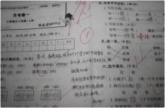 家长怎么在试卷上签字，家长试卷“走心”评语火了
