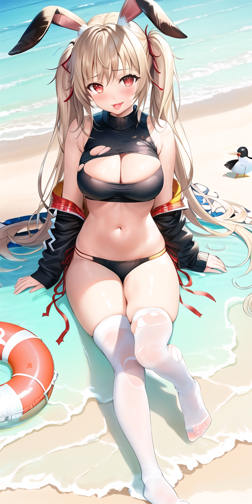 夏天的画怎么画简单又漂亮，夏天简笔画怎么画（AI绘画 海边夏日3）