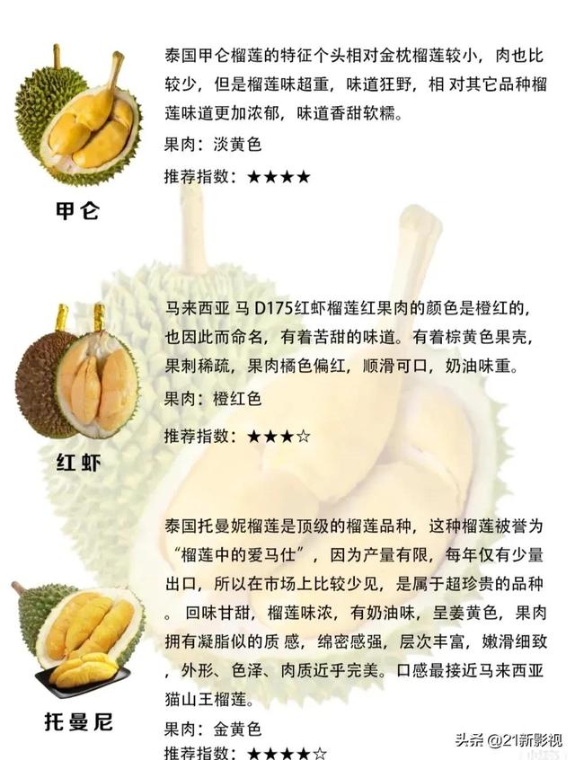 榴莲有什么品种，榴莲的品种有几种（榴莲品种大盘点）