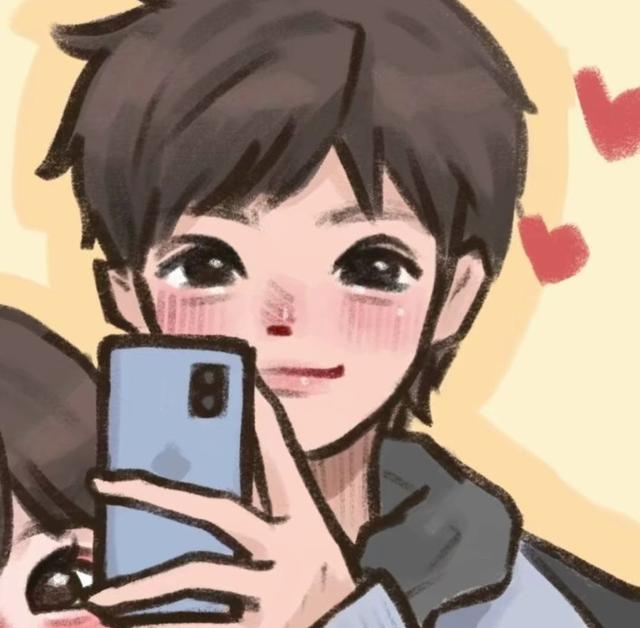 情头漫画 情侣，情侣头像丨一对两张漫画情头微信（插画风漫画风情侣头像）