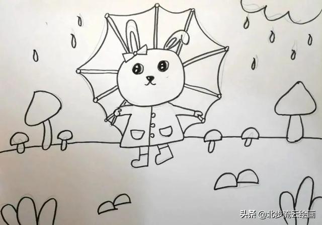 怎么画兔子，怎么画兔子女孩（儿童画教程：小兔子）