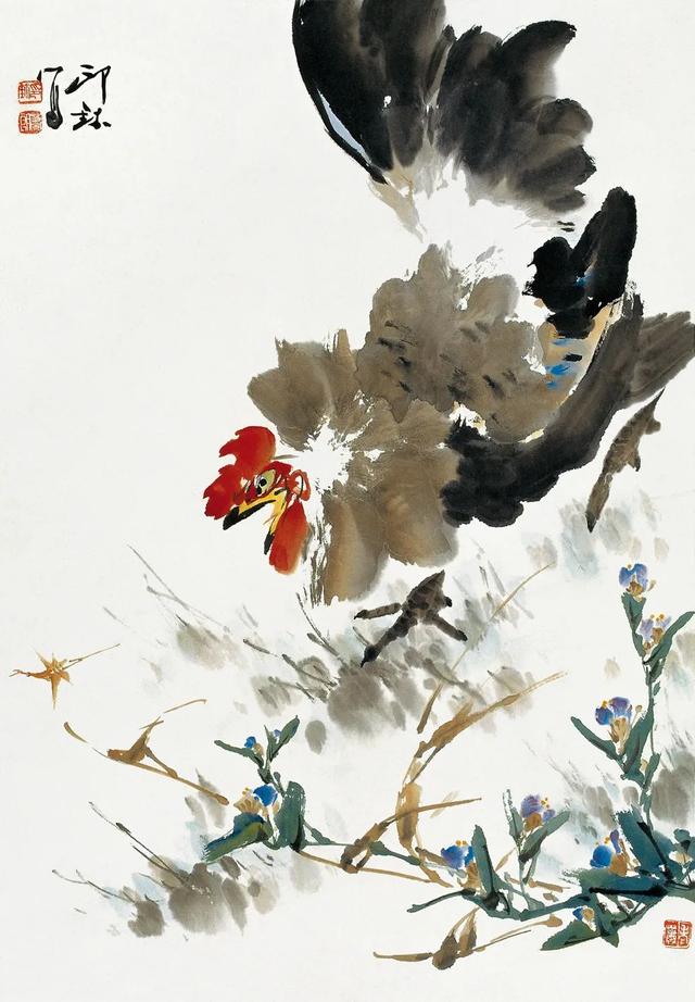 如何画牛,萧朗笔下的鸡:雄鸡赳赳(怎么画牛最简单最好看)