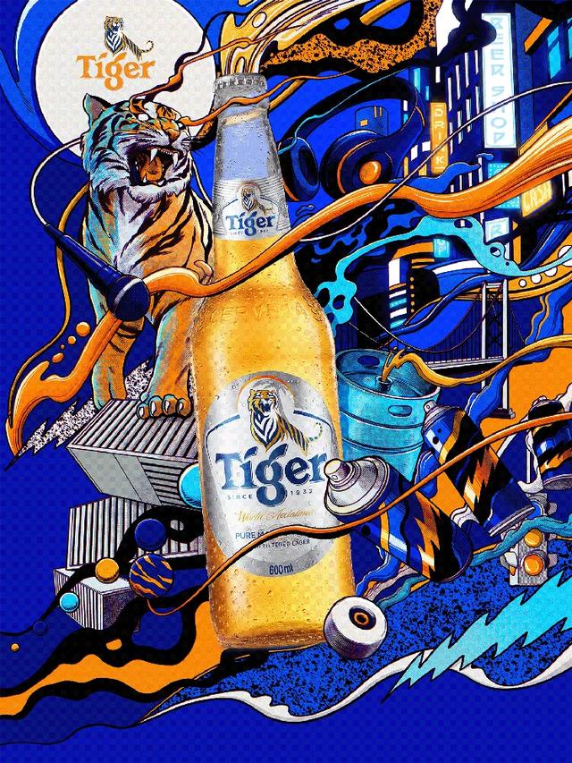 tiger啤酒，虎牌啤酒简介（啤酒海报设计）