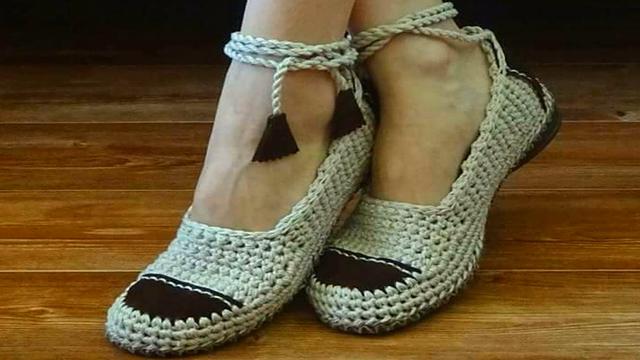 钩鞋子教程从头到尾纯色，像我这样手工钩编一双