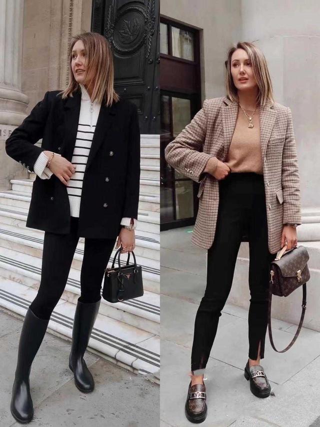 西服外套搭配什么裤子女，西装裤搭配什么外套女（西装+长裤更显气质又洋气）