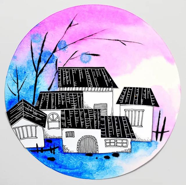 简笔画枫叶怎么画，简笔画枫叶怎么画好看（秋季特色艺术课《秋天的小村庄》）