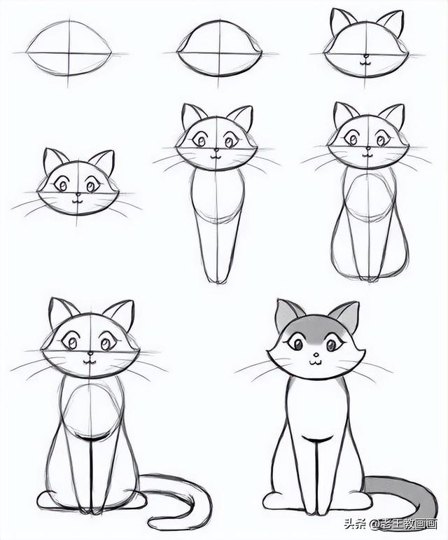 怎么画小女孩简单又漂亮，可爱的女孩怎么画（50个画猫咪的简笔画）