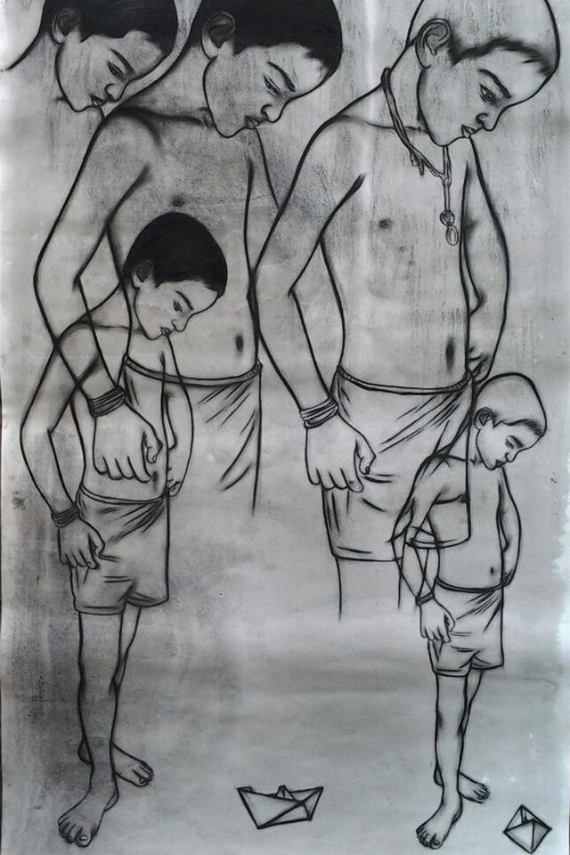 如何画大海里的轮船，如何画大海里的轮船简笔画（儿童节漫画作品）